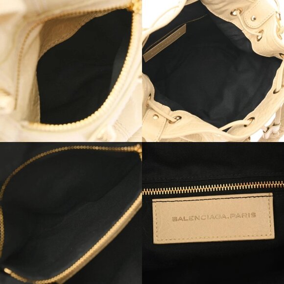 BALENCIAGA Giant mini pompon 2WAY beige 285439 hand bag - Picture 7 of 10